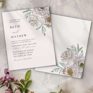 Lámina Boda con flores beige y blanco presupuesto