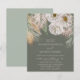 Lámina Boda con hierba de Pampas y floral salvia verde pr