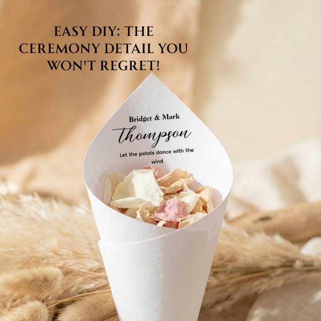 Lámina Boda Confetti Cone Petal Toss Flower Cono (Wedding Cone for Petal Toss, minimalist , weding confetti cones, paper cones for petals)