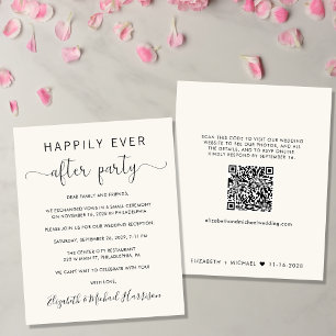 Lámina Boda Cream QR Code feliz siempre después de Fiesta
