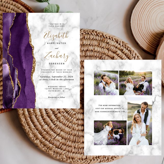 Lámina Boda de 4 fotos de Budget Purple Agate Marble (Subido por el creador)
