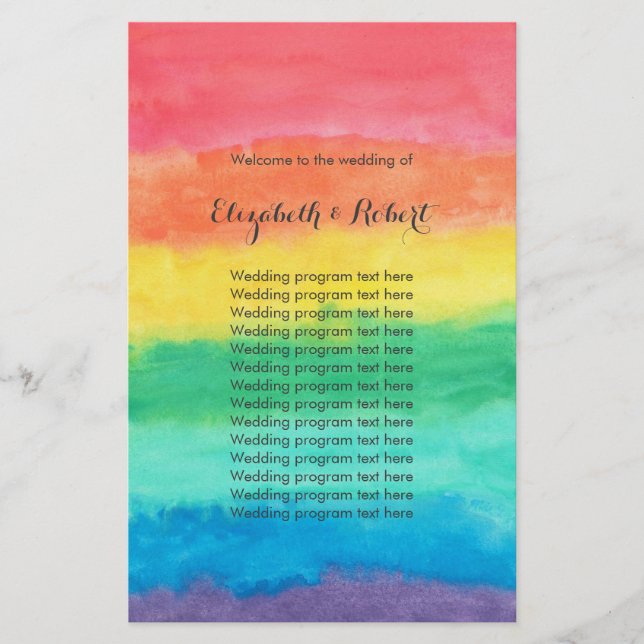 Lámina Boda de acuarela arcoiris (Anverso)