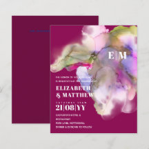 BODA de acuarela BUDGET Resumen Gris púrpura