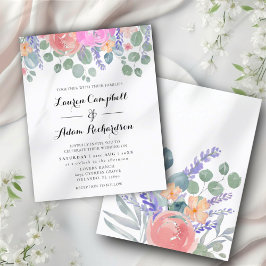 Lámina Boda de acuarela de floral y eucalipto de presupue