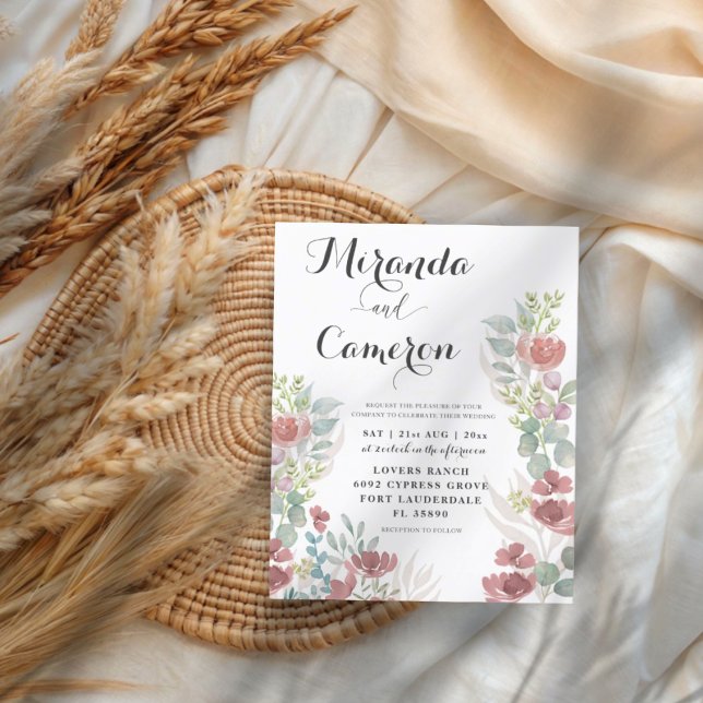 Lámina Boda de acuarela floral de terracota de presupuest (Subido por el creador)