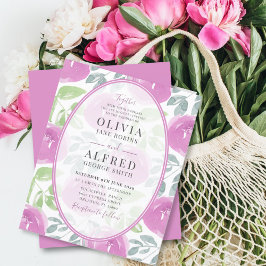 Lámina Boda de acuarela floral rosa de Boho de presupuest