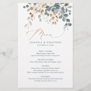 Lámina Boda de acuarela floral suave de tono de tierra