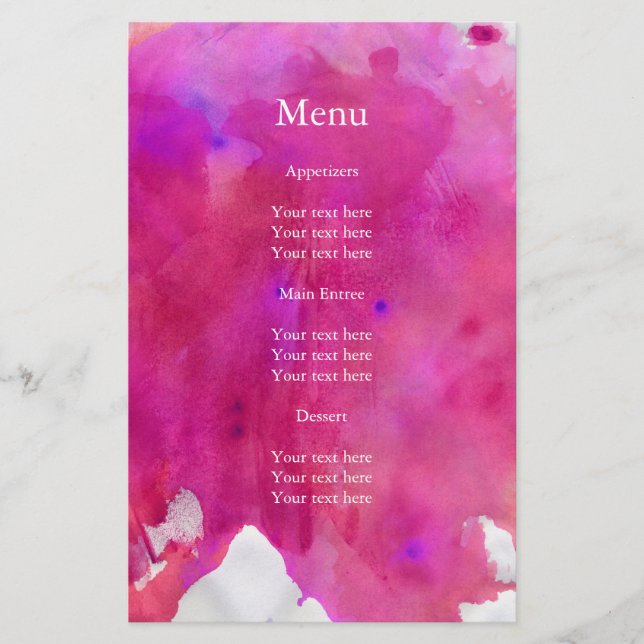 Lámina Boda de acuarela rosa (Anverso)