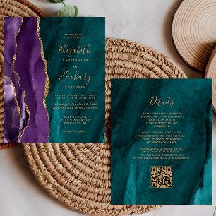 Lámina Boda de Agante Verde azulado de Oro Púrpura de Cód