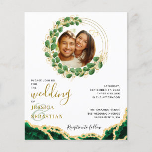 Lámina Boda de Agitación de Eucalipto Verde Esmeralda Pre
