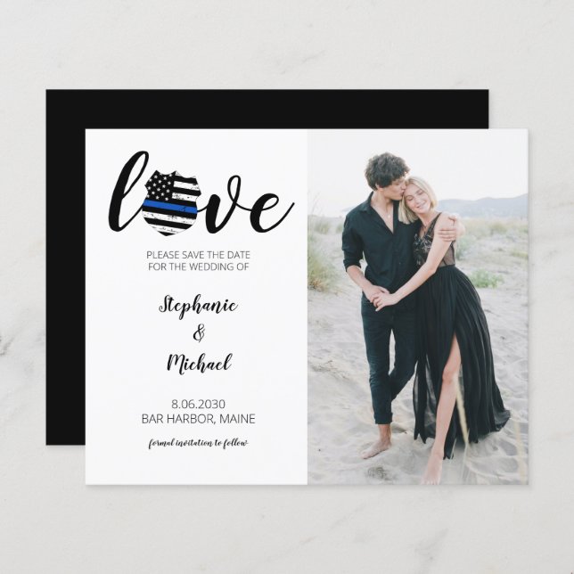 Lámina Boda de aplicación de la ley de la policía fotográ (Anverso / Reverso)