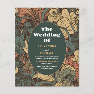 Lámina Boda de Art Nouveau floral elegante con presupuest