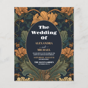 Lámina Boda de Art Nouveau floral elegante con presupuest