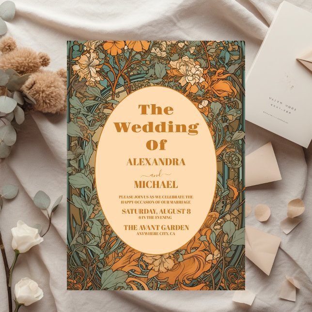 Lámina Boda de Arte Nouveau Floral de Terracotta Budget (Subido por el creador)