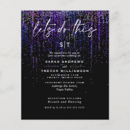 Lámina Boda de bajo presupuesto Edgy Purple Purpurina Gar