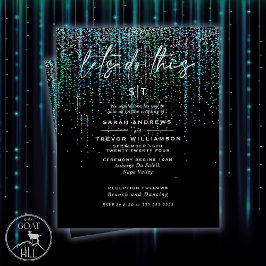 Lámina Boda de bajo presupuesto Edgy Purpurina Verde azul