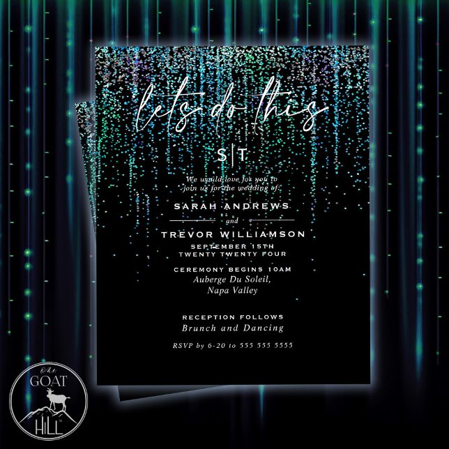 Lámina Boda de bajo presupuesto Edgy Purpurina Verde azul (Subido por el creador)