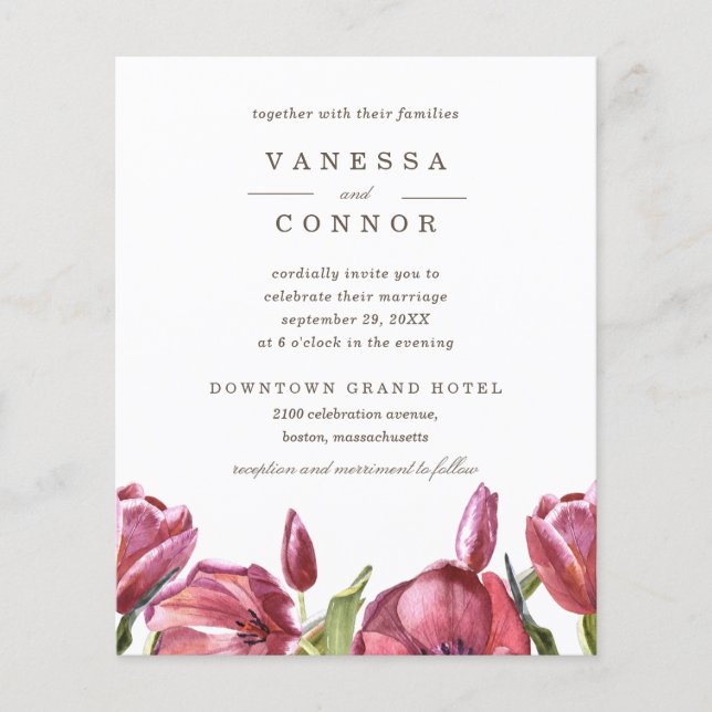 Lámina BODA de Boho Floral Elegante de Poppies Rojos PRES (Anverso)