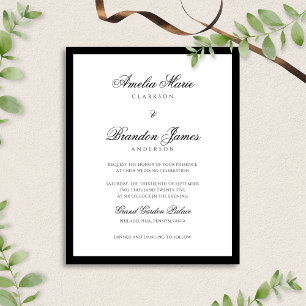 Lámina BODA de borde blanco y negro clásico formal BUDGET