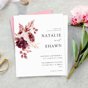 Lámina Boda de Borgoña y Floral Rosa 8A