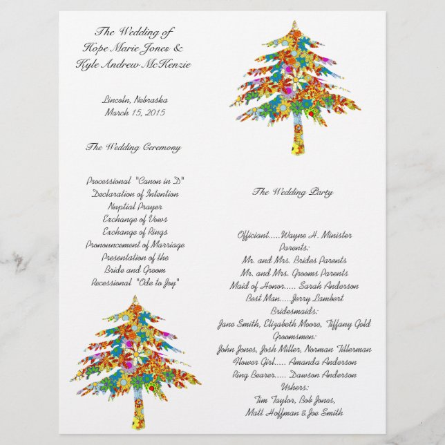 Lámina Boda de bosques de pinos encantados (Anverso)