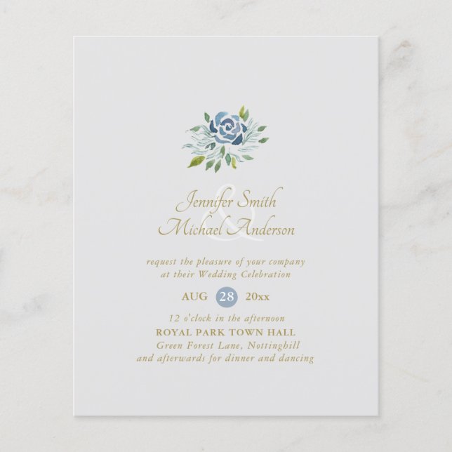 Lámina BODA de Bouquet Floral de Sage Blue Sage Dusty (Anverso)