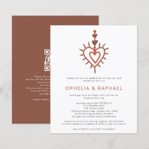 Lámina Boda de Budget Heart Dreamcatcher Terracotta QR
