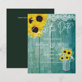 Lámina Boda de Budget Rustic Sunflowers Lace Mason Jar