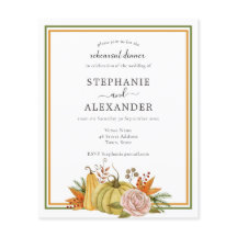 Boda de calabaza de otoño de presupuesto Invitació