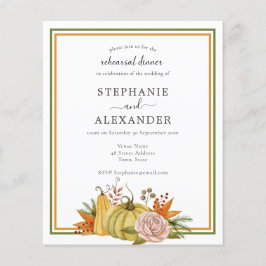 Lámina Boda de calabaza de otoño de presupuesto Invitació