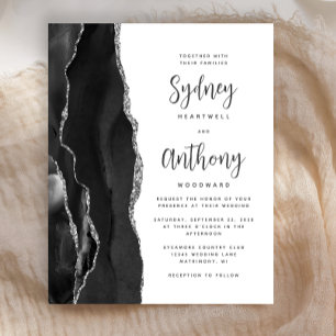 Lámina Boda de caligrafía de agitar de plata negra de pre