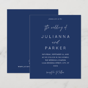 Lámina Boda de caligrafía de MOD azul de la Marina de Pre