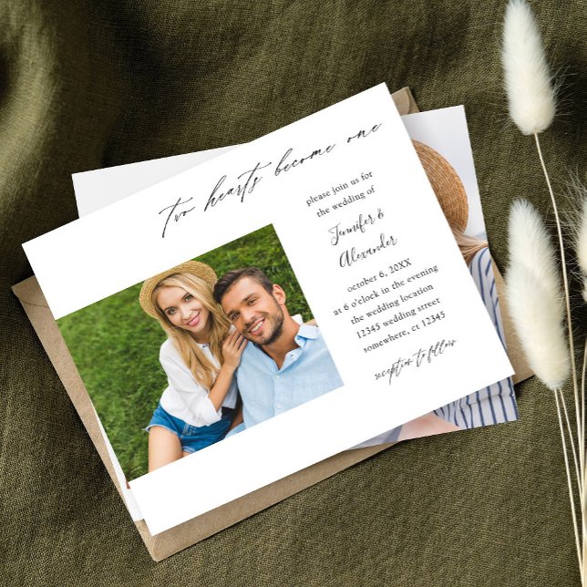 Lámina Boda de caligrafía fotográfica de dos corazones de (Subido por el creador)