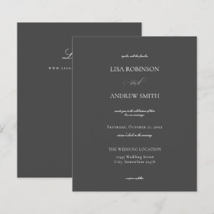 Lámina Boda de caligrafía gris oscuro de presupuesto