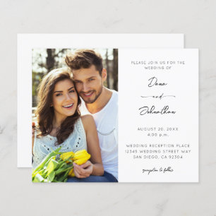 Lámina Boda de caligrafía moderna de fotografía lateral d