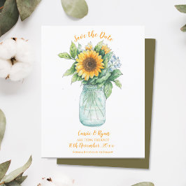 Lámina Boda de campo rústico de girasol salva la fecha