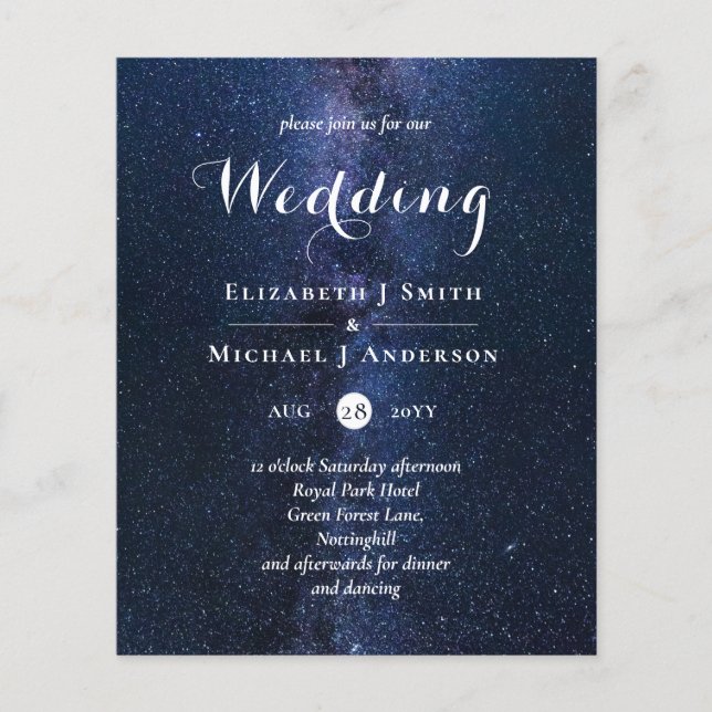 Lámina Boda de cielo azul de la noche del presupuesto inv (Anverso)