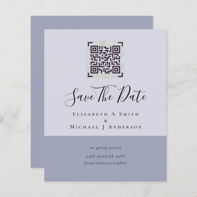 Lámina Boda de código de exploración QR moderno Guardar f (Anverso / Reverso)