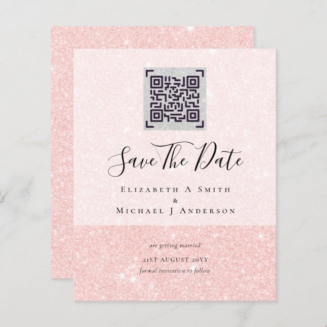 Lámina Boda de código de exploración QR moderno Guardar f (Anverso / Reverso)