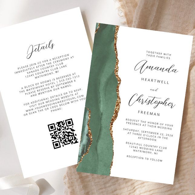 Lámina Boda de código QR de la agencia de oro verde para  (Subido por el creador)