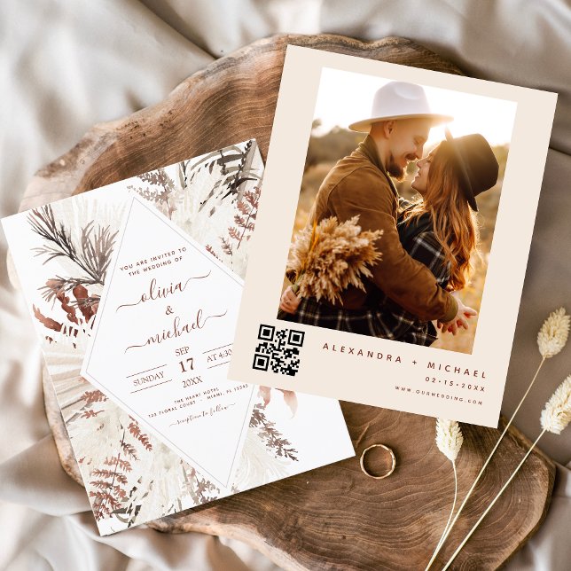 Lámina Boda de código QR de la foto del Boho de Terracott (Subido por el creador)