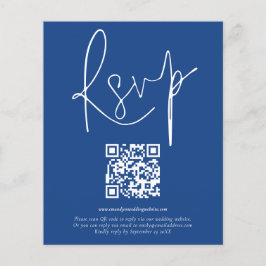 Lámina Boda de código QR de presupuesto  RSVP azul