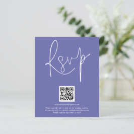 Lámina Boda de código QR de presupuesto RSVP azul