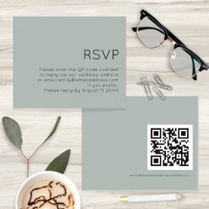 Lámina Boda de código QR de presupuesto Silvery Sage Gree