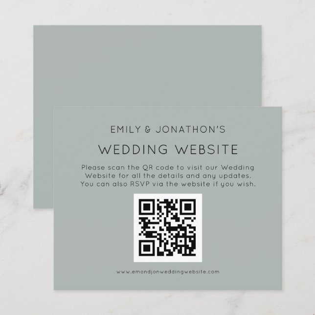 Lámina Boda de código QR de presupuesto Sitio web Silvery (Anverso / Reverso)