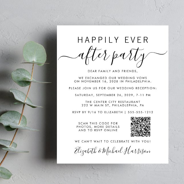 Lámina Boda de código QR de presupuesto tras invitación d (Our user-friendly template will generate your QR code automatically from your website address)