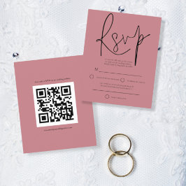 Lámina Boda de código QR de script de presupuesto Rosa RS