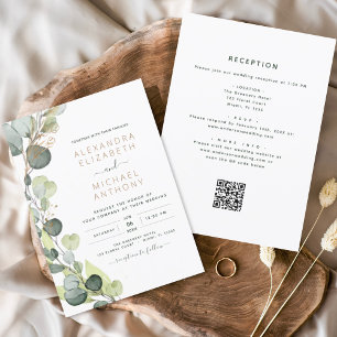 Lámina Boda de código QR de todo en un eucalipto