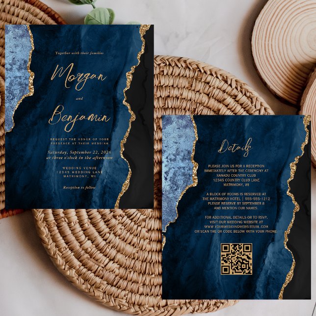 Lámina Boda de código QR del guión Agate azul de la marin (Subido por el creador)