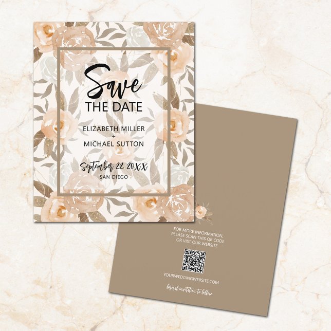 Lámina Boda de código QR floral de presupuesto Guardar fe (Subido por el creador)